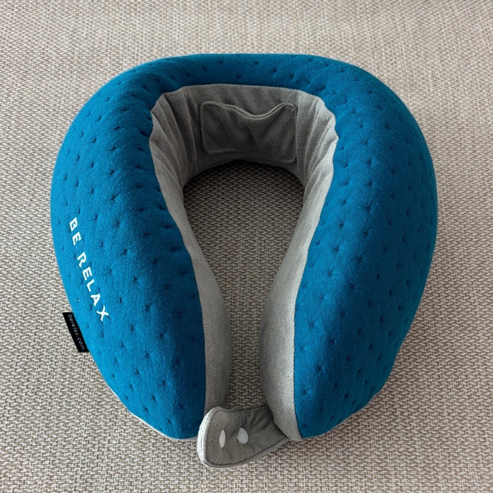 Blue and Gray Travel Neck Pillow